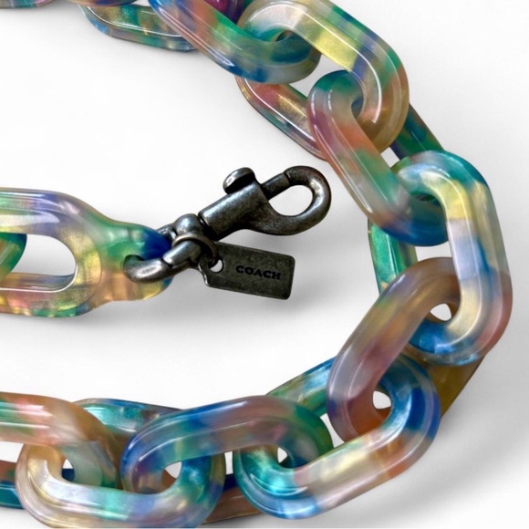 Coach Resin Chain Strap Blue Multi Color - Picture 2 of 7